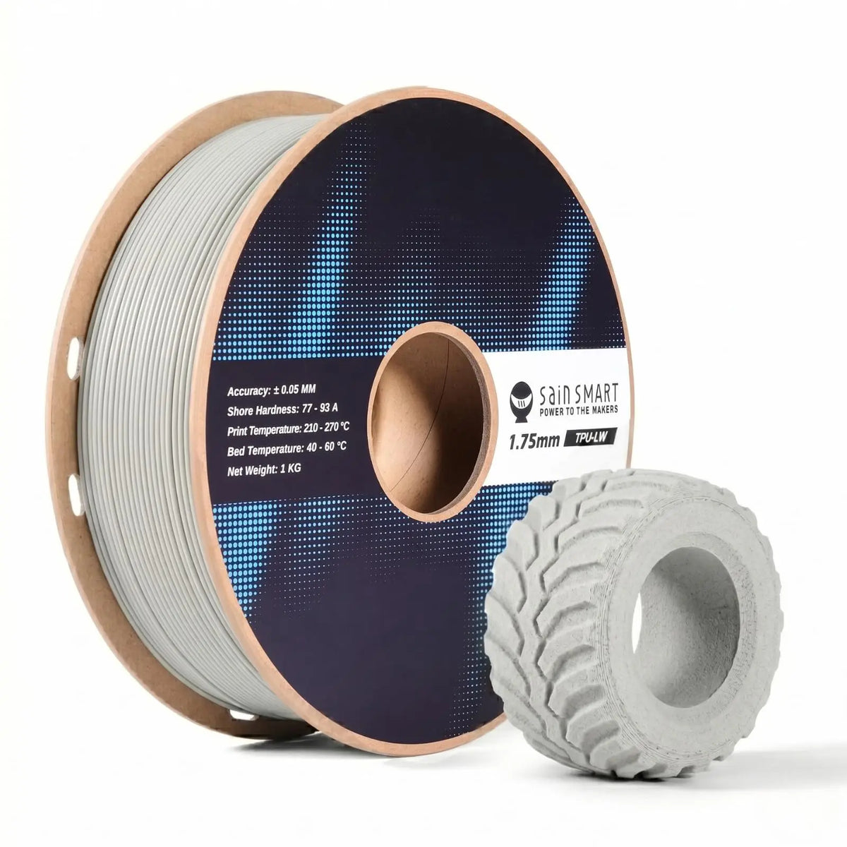 Lightweight TPU Filament 1.75mm, Foaming LW-TPU 77A–93A, High Resilience & Matte Finish