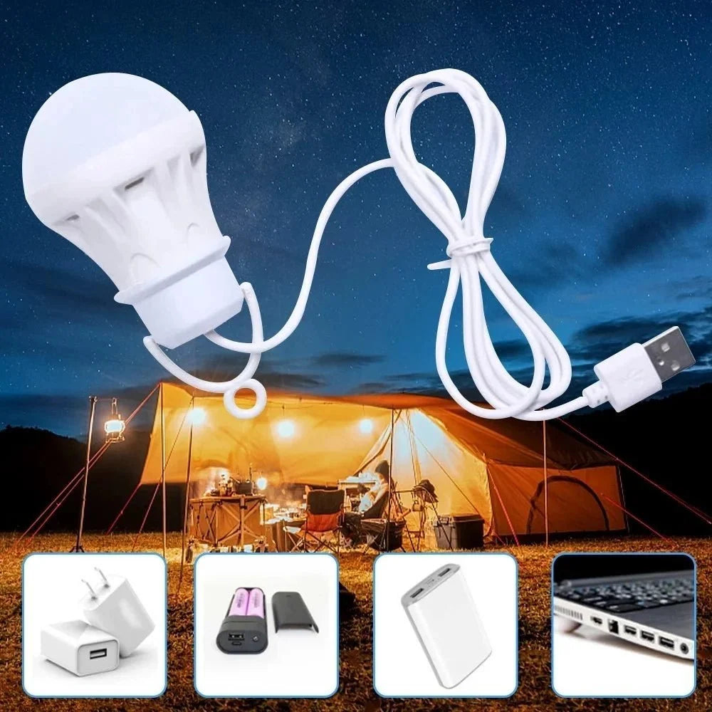 1/2pc 3W/5W/7W Usb Bulb Light Portable Lamp Led for Hiking Camping Tent Travel Work with Notebook Christmas for Home