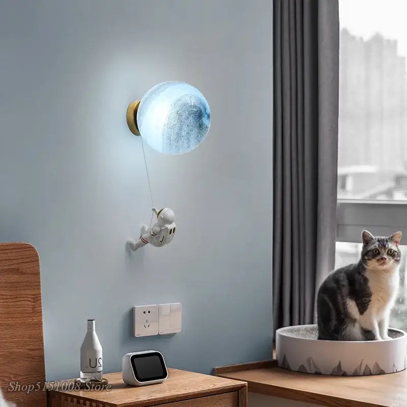 Astronaut Moon Wall Lamp