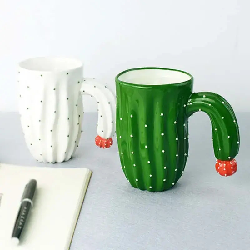 Green Cactus Ceramic Mug