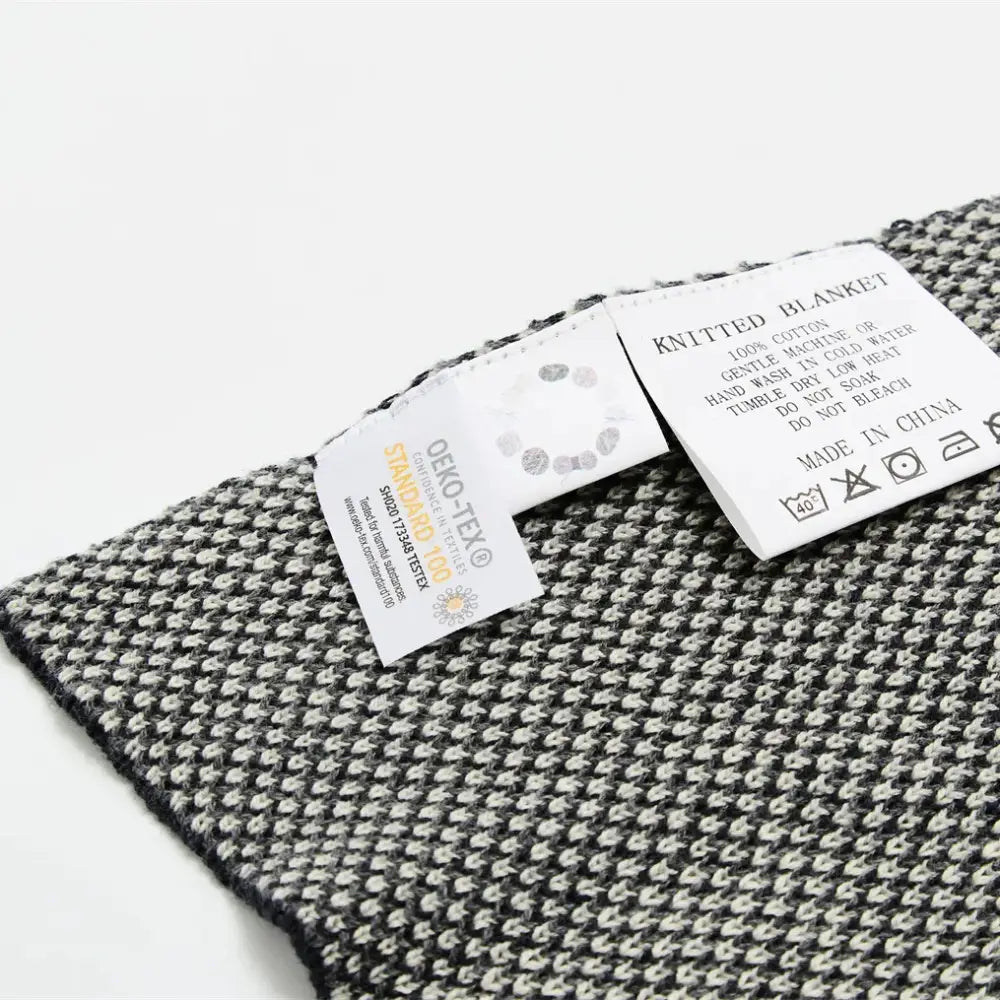 Black Beige Plaid Blanket