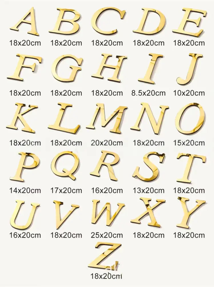 Gold Silver Mirror Letters