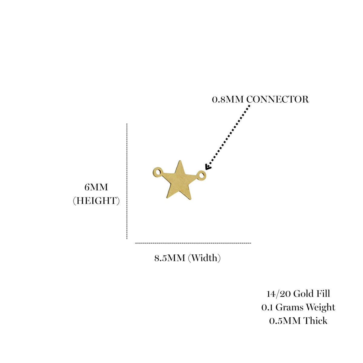 Mini Star Permanent Jewelry Connector - Gold Filled