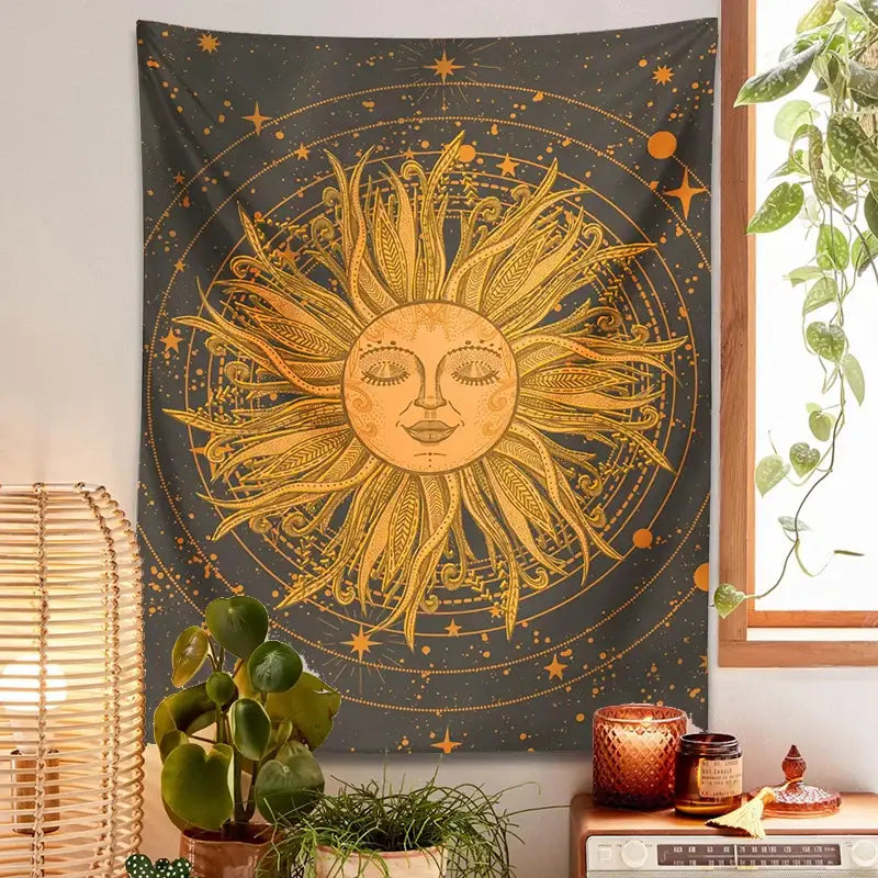 Retro Celestial Tapestry Art