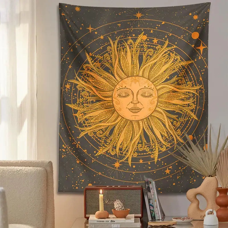 Retro Celestial Tapestry Art