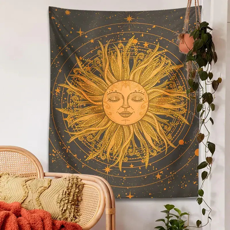 Retro Celestial Tapestry Art