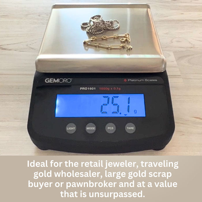 Professional Digital Scale KG, G, 1600g x 0.1g - GEMORO PRO1601