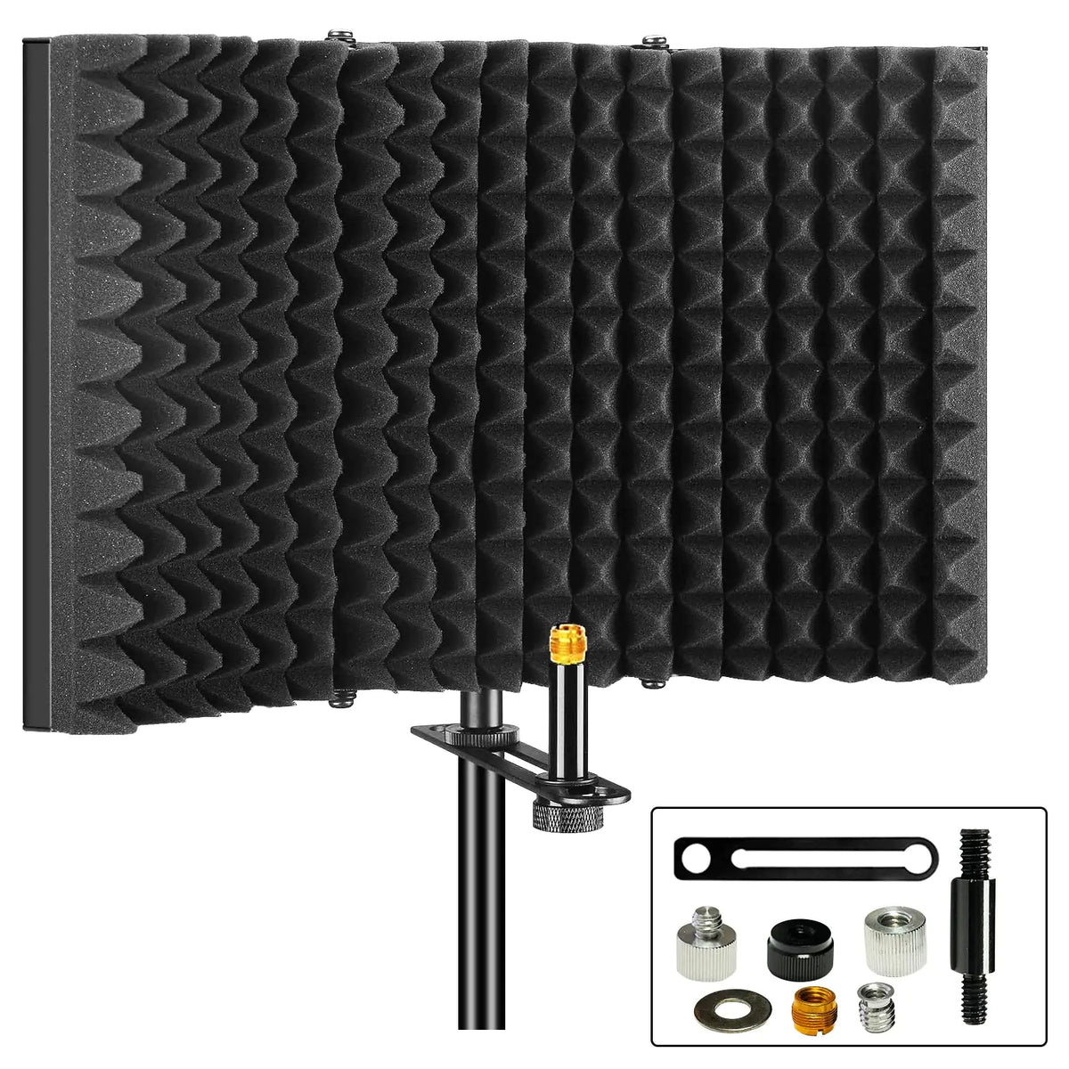 5Core Microphone Isolation Shield Foldable Mic Shield with 3 Sound Insulation Absorbing Foam