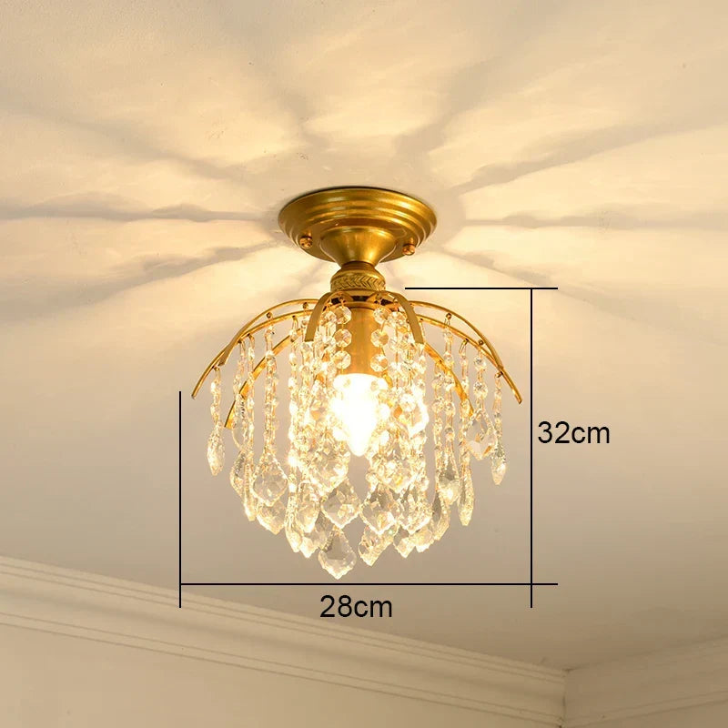 Gold Crystal Ceiling Chandelier 45x35cm Premium