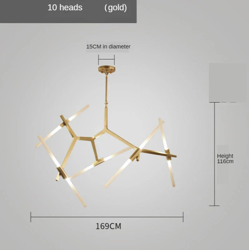 Gold Nordic Chandelier Light