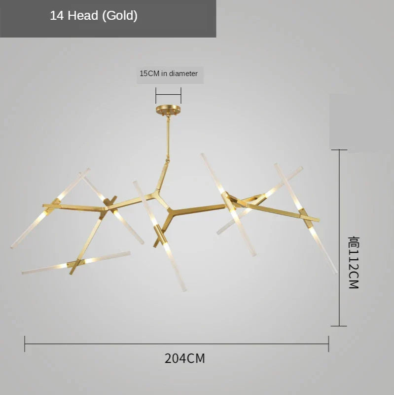 Gold Nordic Chandelier Light