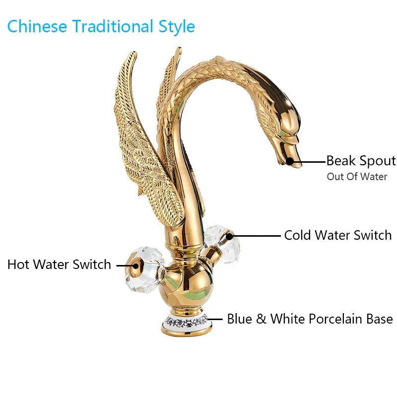 Brass Swan Basin Faucet