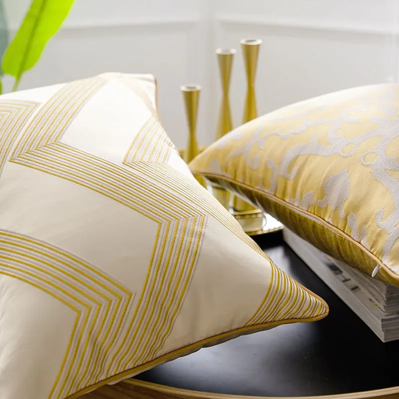 Gold Velvet Lumbar Pillow