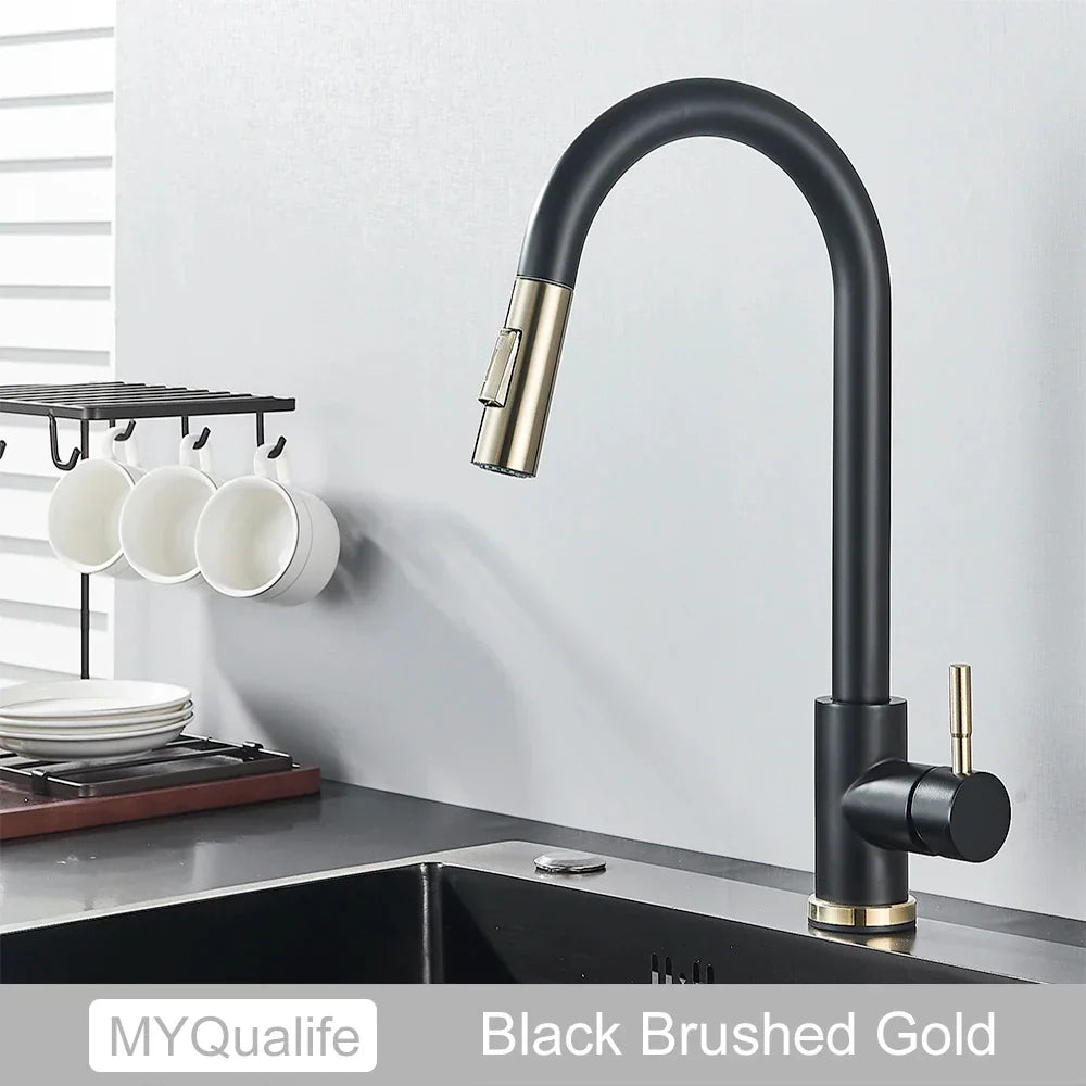Gold Touch Sensor Kitchen Faucet