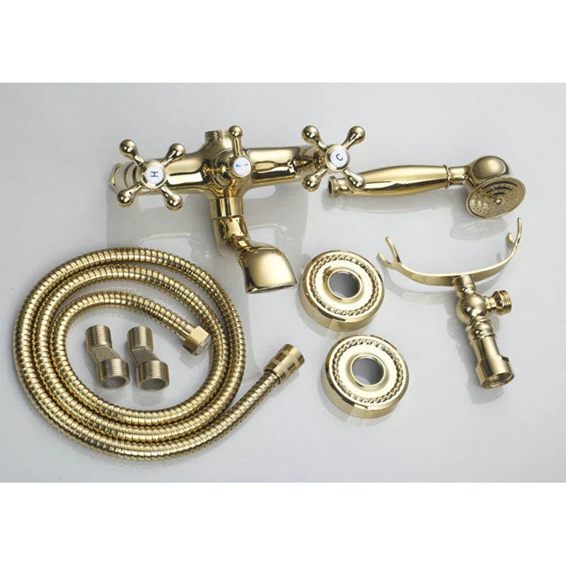 Gold Contemporary Double Handle Bathroom Faucet