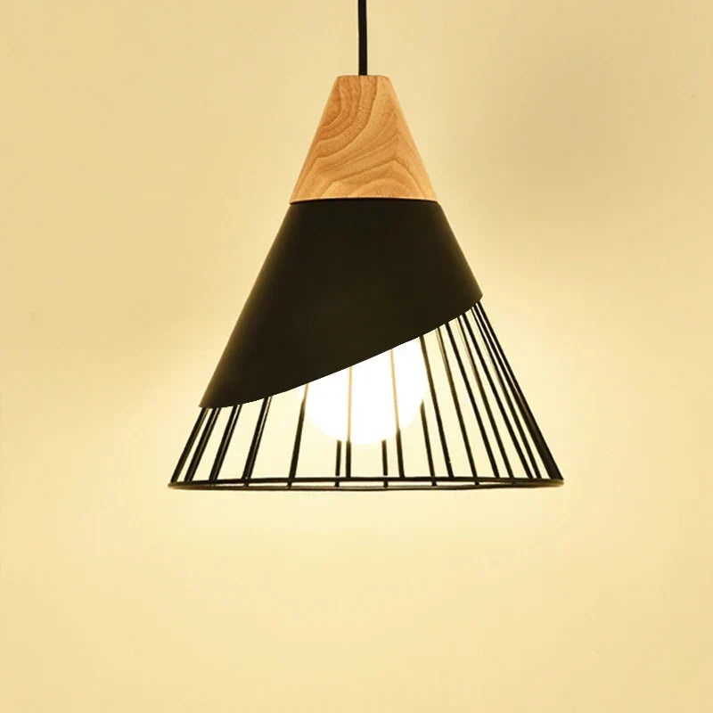 Wood Iron Pendant Lamp