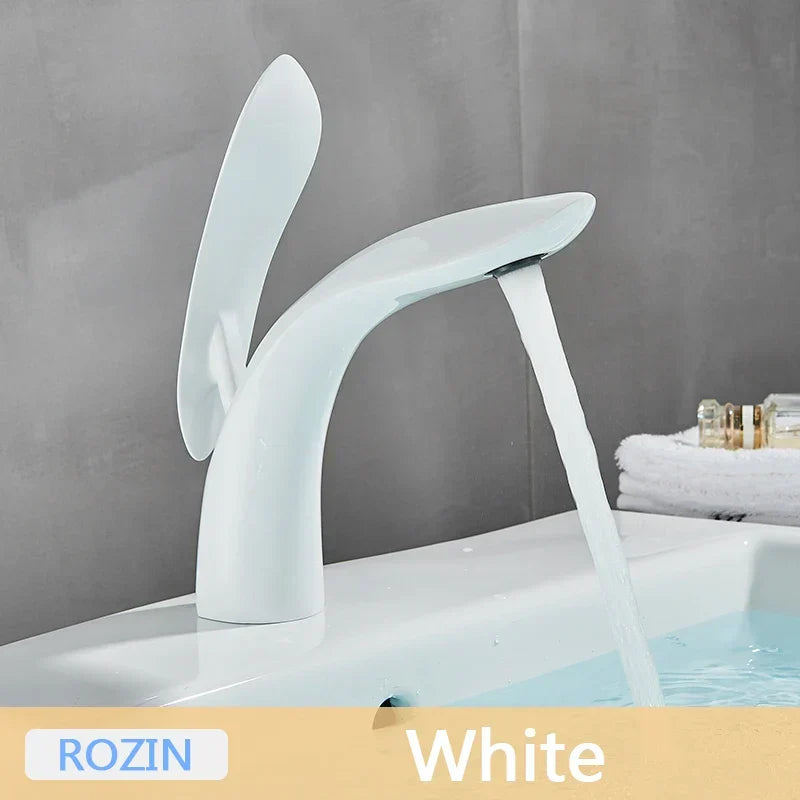 Rose Gold Waterfall Faucet Single-Hole Design