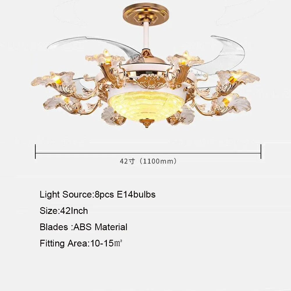 Gold Retro Ceiling Fan