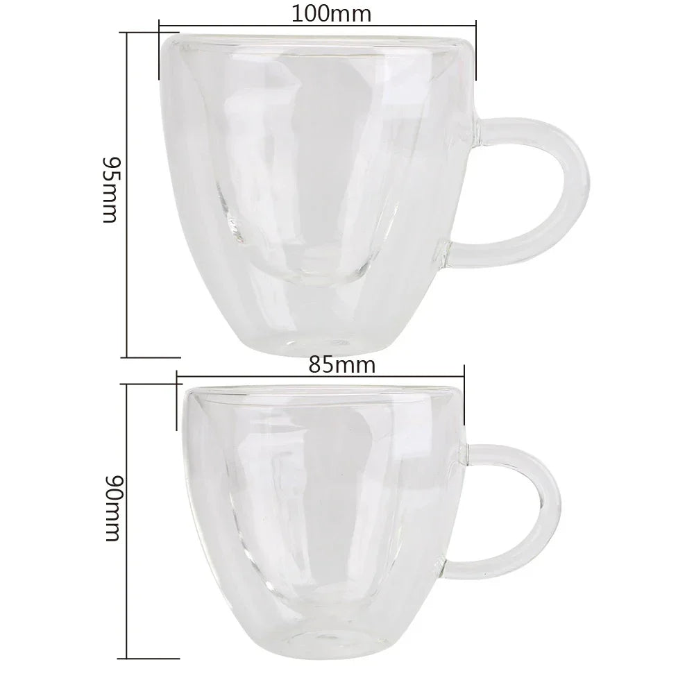 Glass Heart Couple Mugs