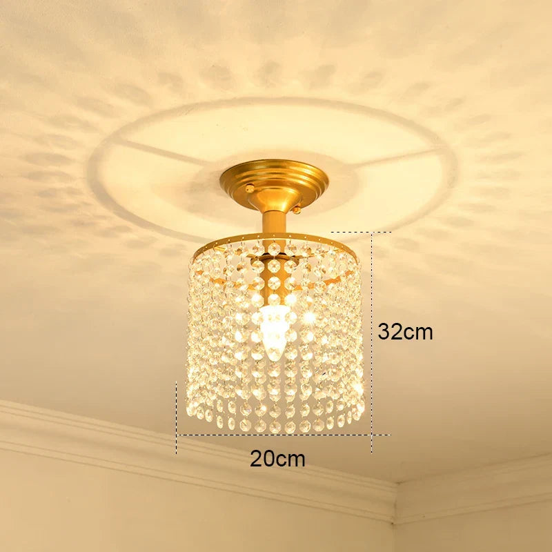 Gold Crystal Ceiling Chandelier 45x35cm Premium