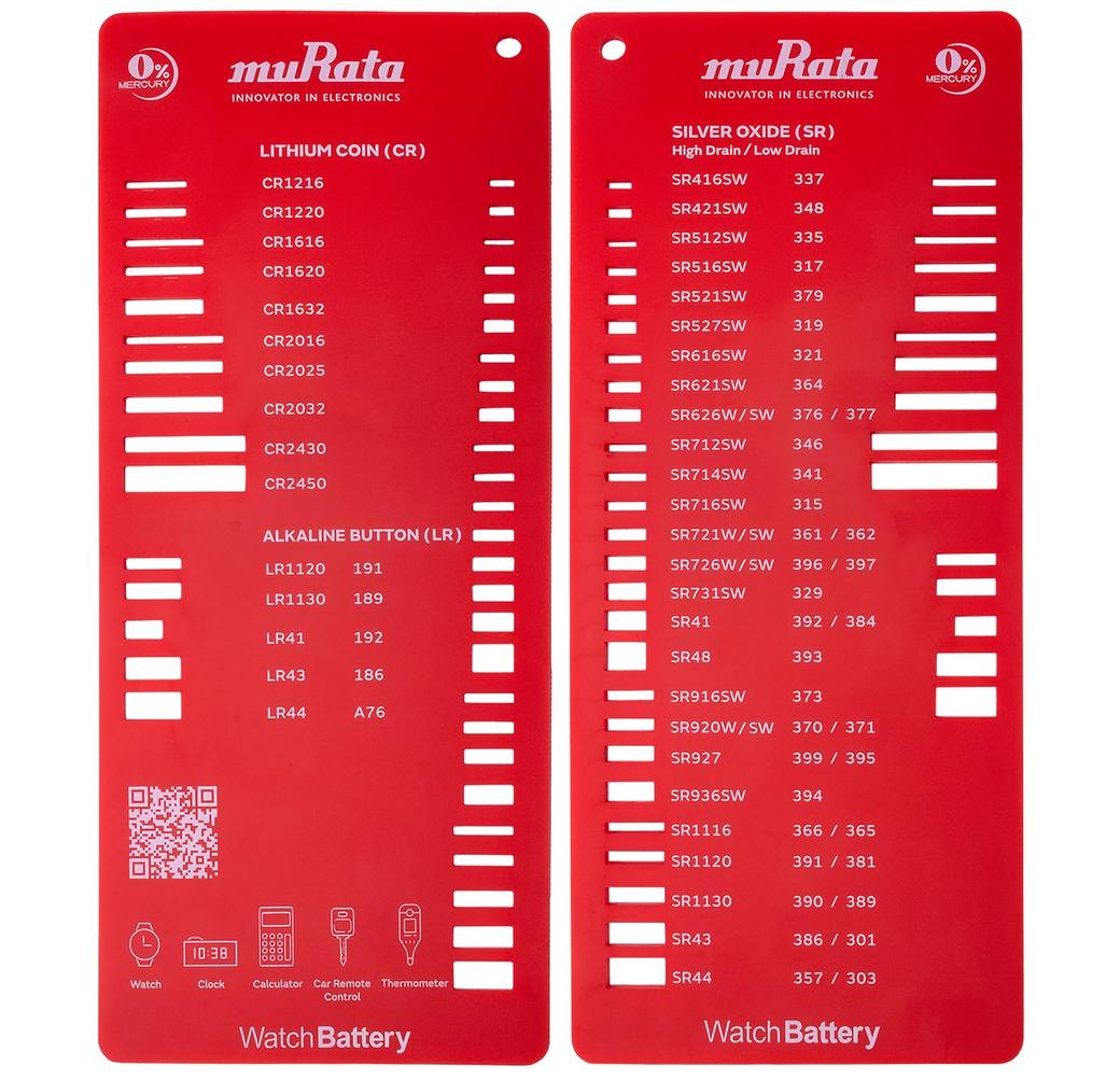 Murata Watch Battery Size Selector