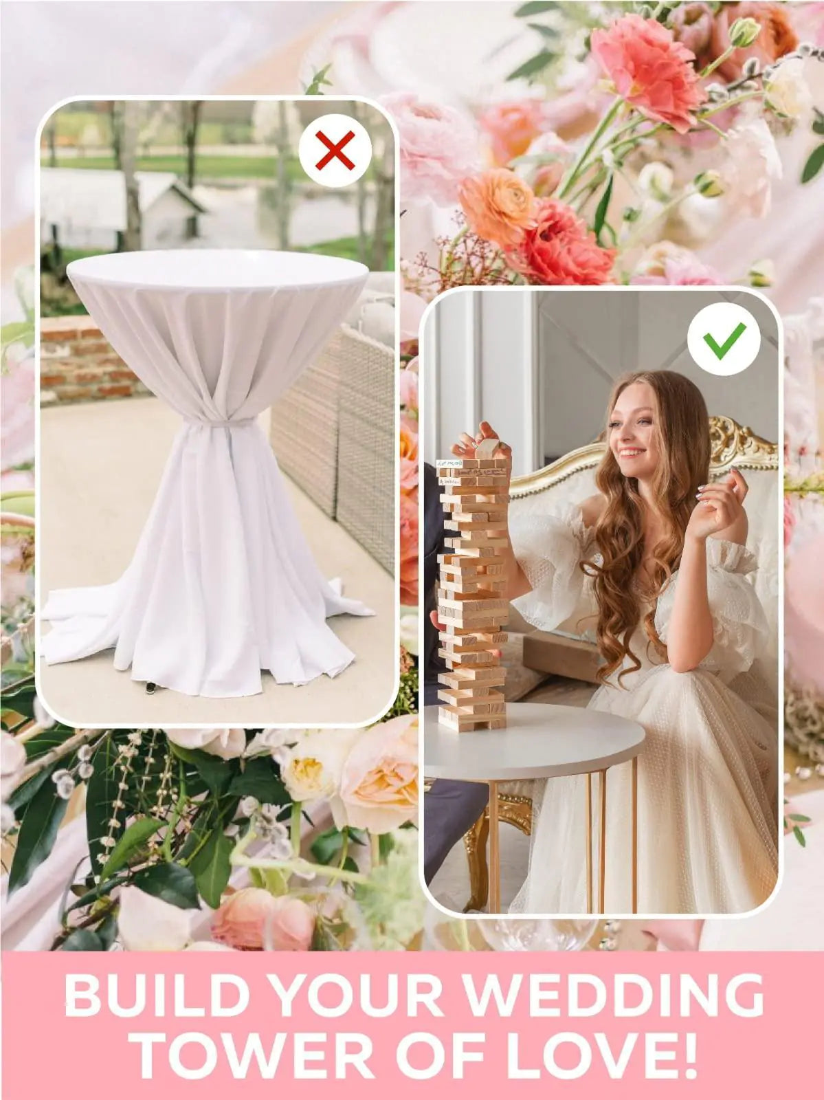 Wedding Guest Book Alternative 75 pcs Wooden Block Guest Book for Sign