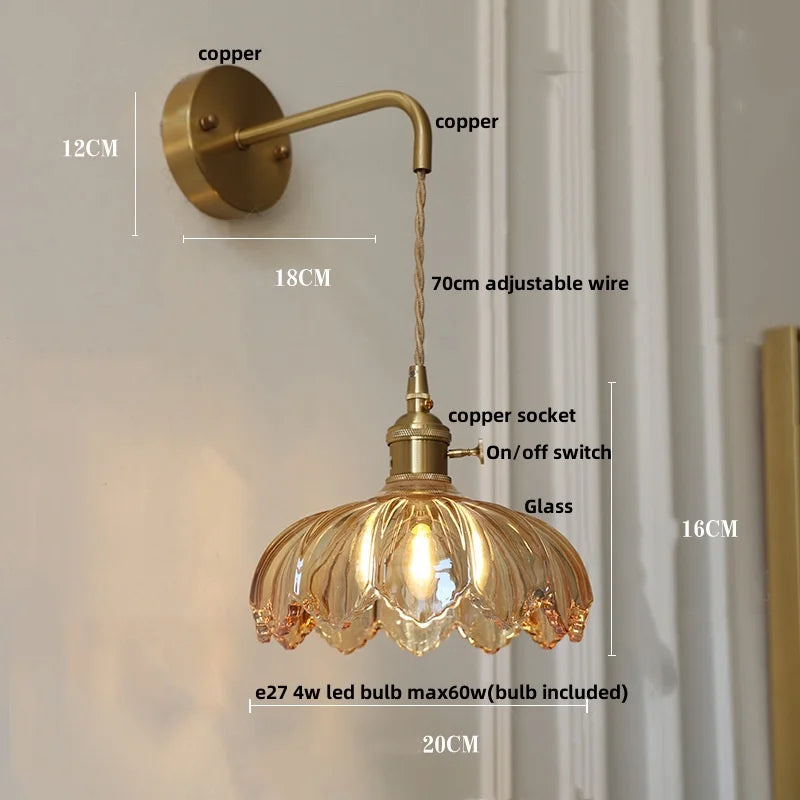 Green Glass LED Wall Light Knob Switch Design