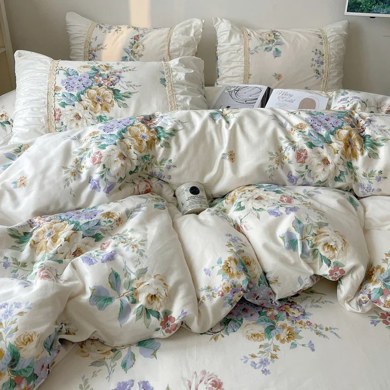 Floral Cotton Bedding Set 100 Percent Cotton 2X2.2m