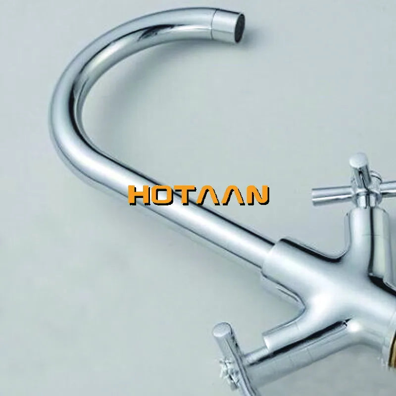 Chrome Dual Handle Faucet Hot And Cold Kitchen