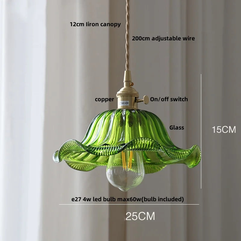 Green Wood Pendant Light Walnut Accent E27