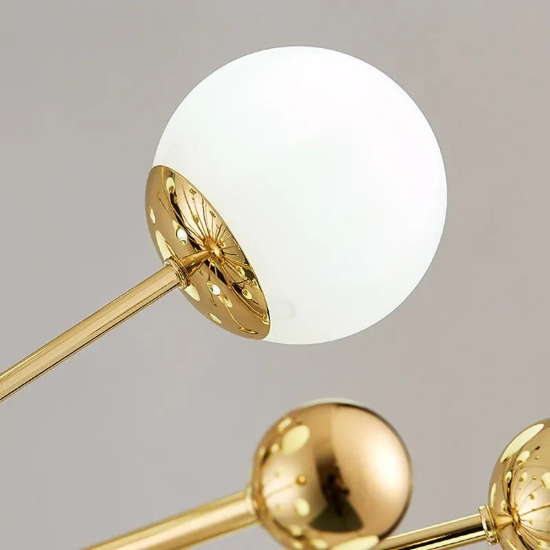 Gold Glass Pendant Light 18-Light Design