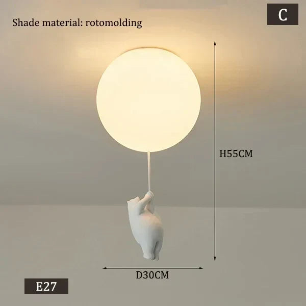 Bear LED Pendant Light Dia30cm Kids Room
