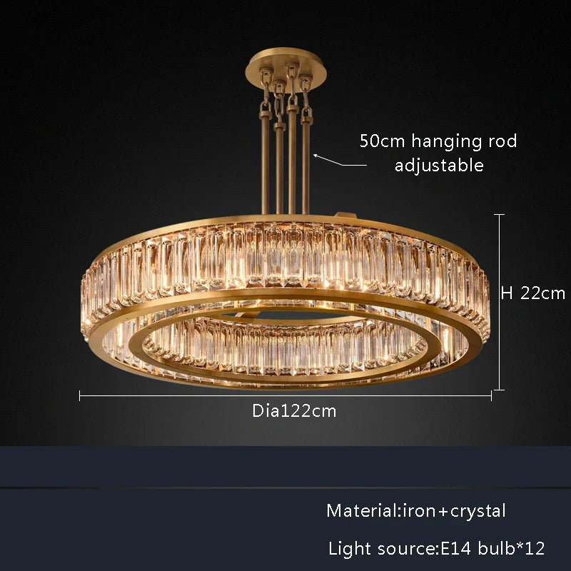 Gold Crystal LED Light Chandelier