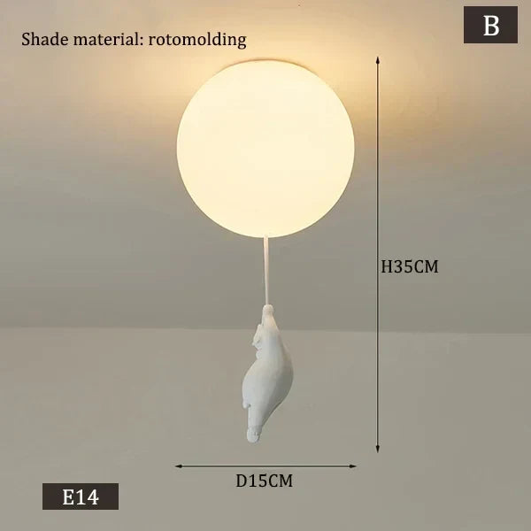 Bear LED Pendant Light Dia30cm Kids Room