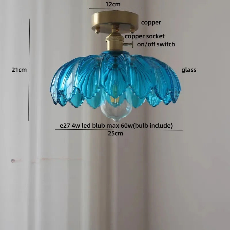 Green Glass LED Ceiling Light