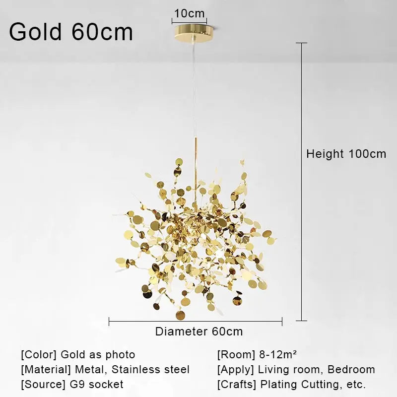 Gold 60cm 3-Light LED Pendant Light