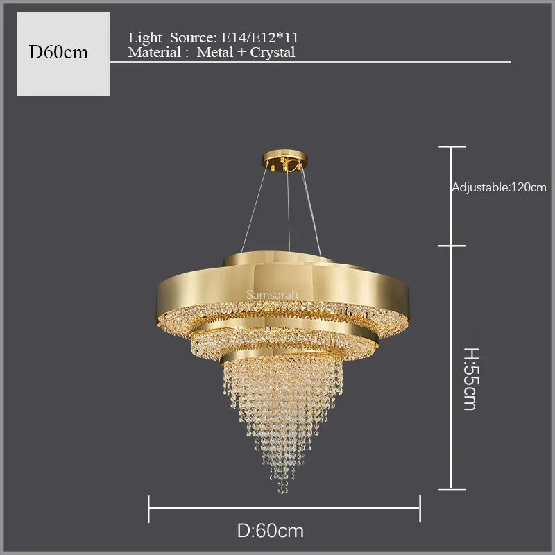 Golden Crystal Luxury Chandelier
