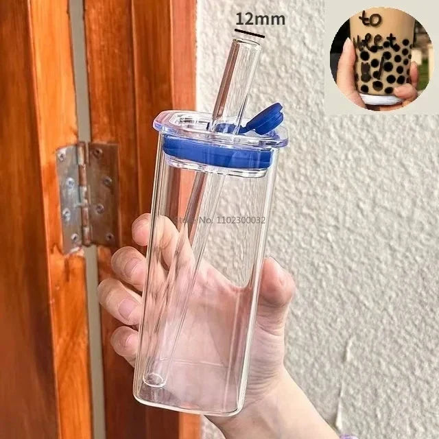 Glass Lid Straw Cup