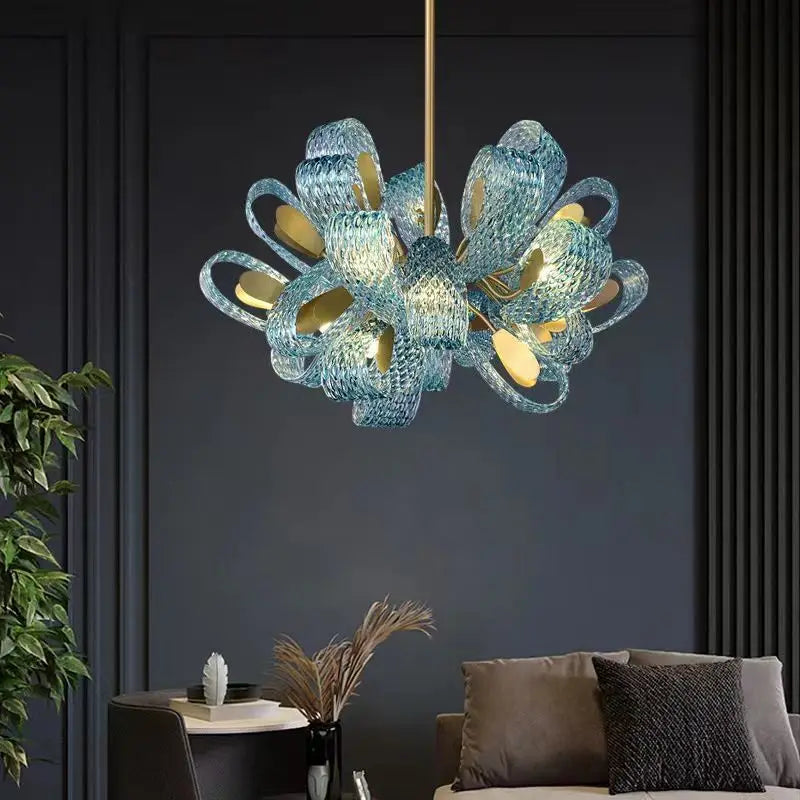 Copper Peacock Ceiling Chandelier