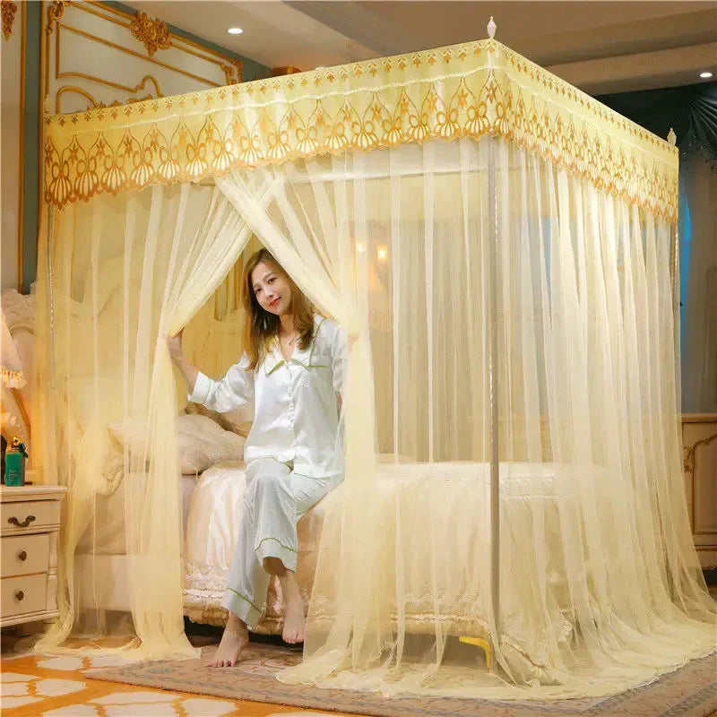 Pleated Lace Bed Canopy