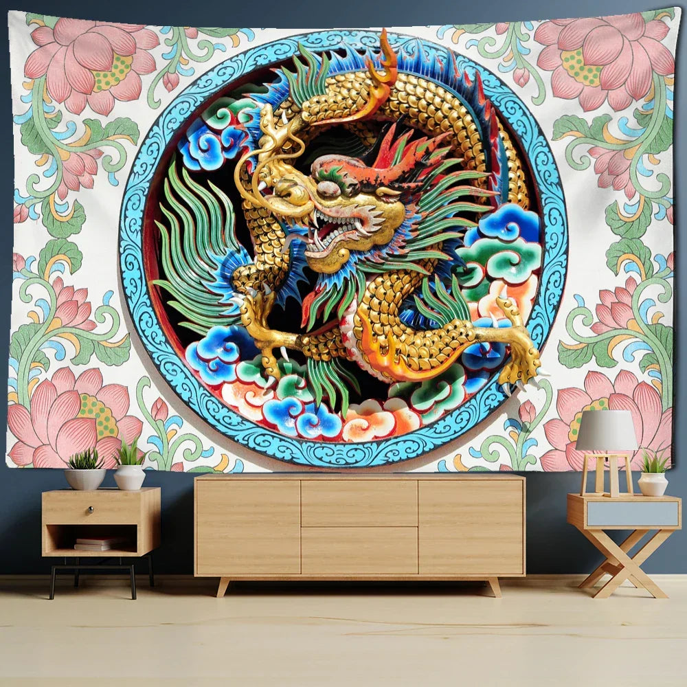 Dragon Totem Polyester Wall Tapestry 200x150cm