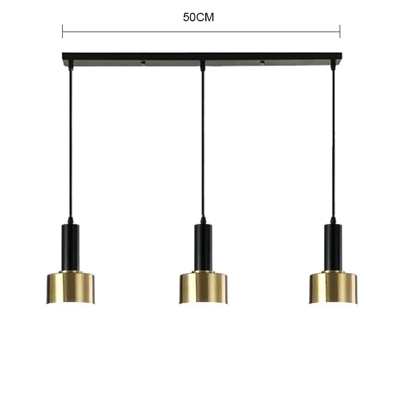 Gold Nordic Pendant Light Round 3-Head Design