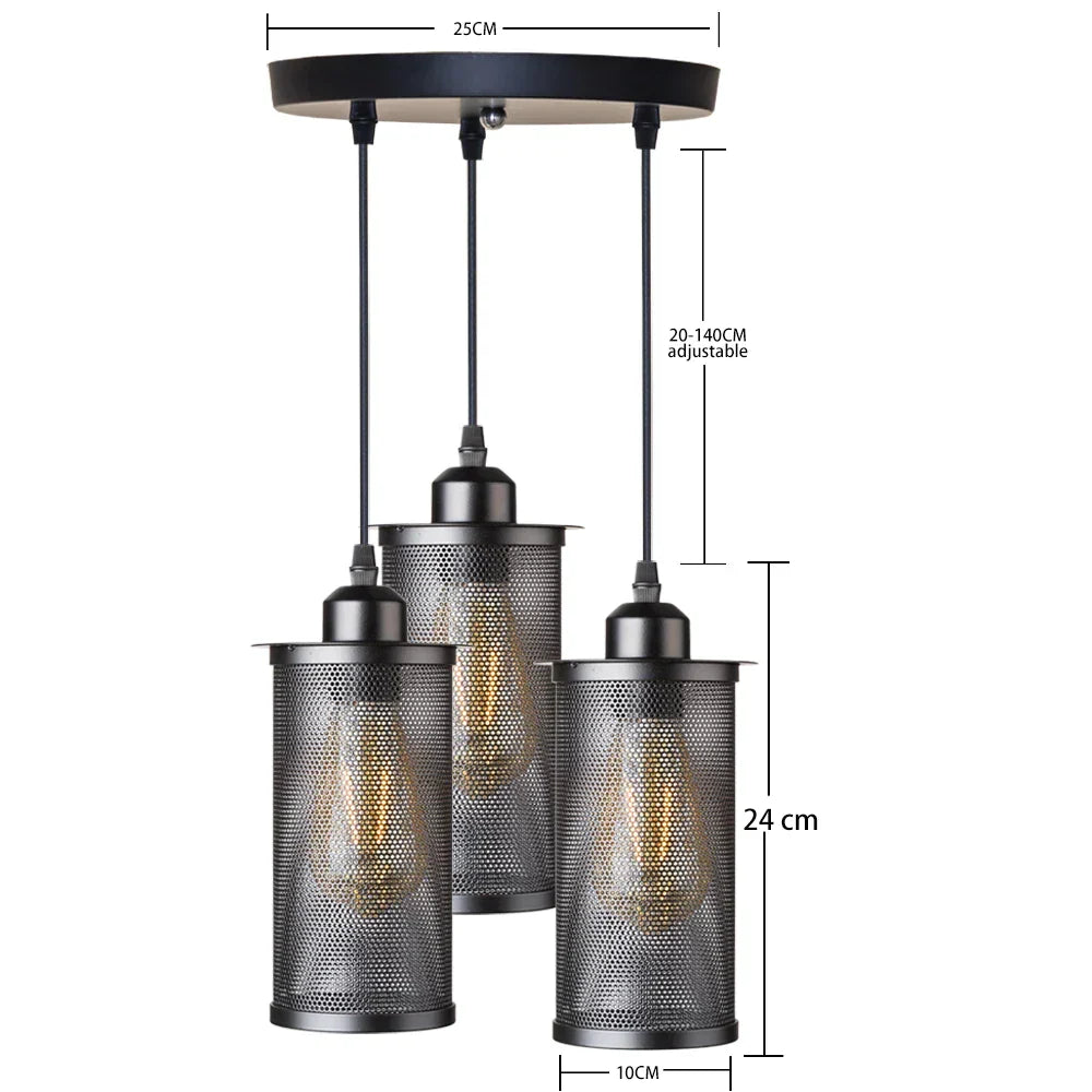 Black Iron Cage Pendant Light