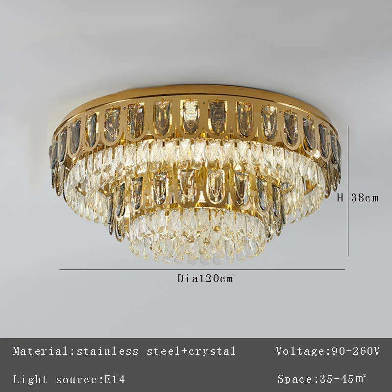 Gold Vintage Crystal Chandelier