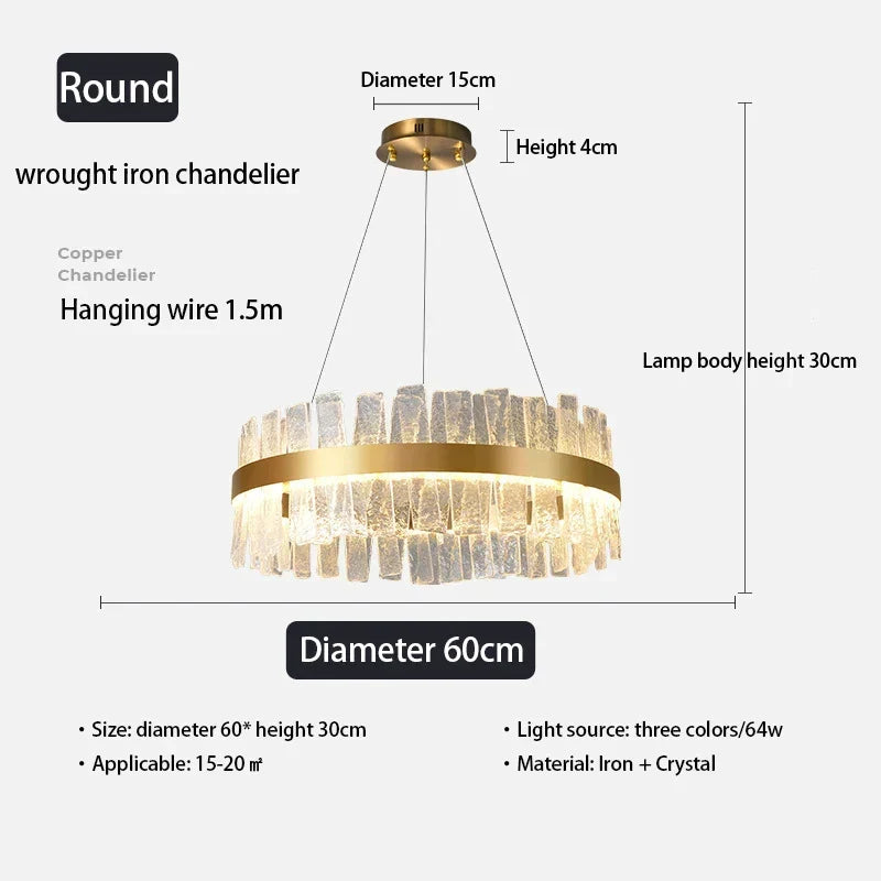 Golden Crystal Pendant Light Rectangle 100cm