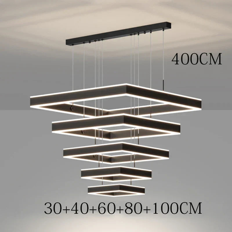 Chrome LED Pendant Light 6-Head Coffee Finish