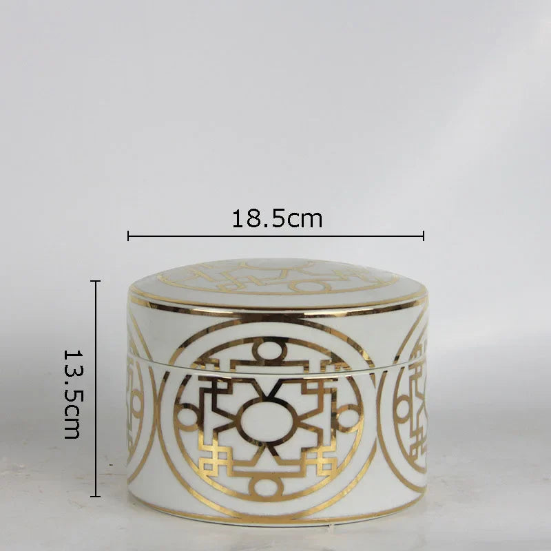 Gold Geometric Storage Jars