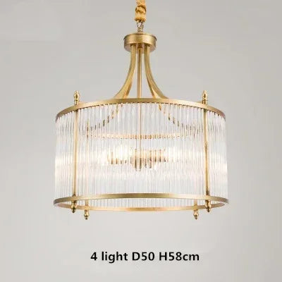 Copper Glass Pendant Light 5-Light D60cm