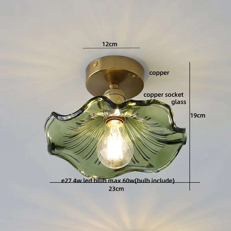 Green Glass LED Ceiling Light
