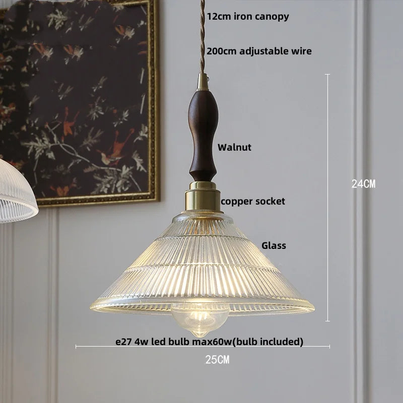 Green Glass Pendant Light Adjustable E27 Base